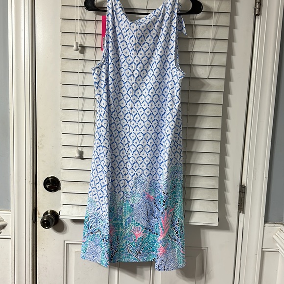 XL New Lilly Pulitzer Luella Sleeveless Shift Swing Swing Sea La Vie Dress - Picture 3 of 6